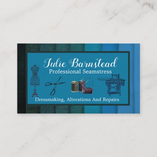 シーメストレスドレスメーカー生地マネキンはさみ部 名刺 (正面)