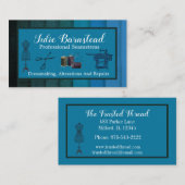 シーメストレスドレスメーカー生地マネキンハサミ 名刺 (正面/裏面)