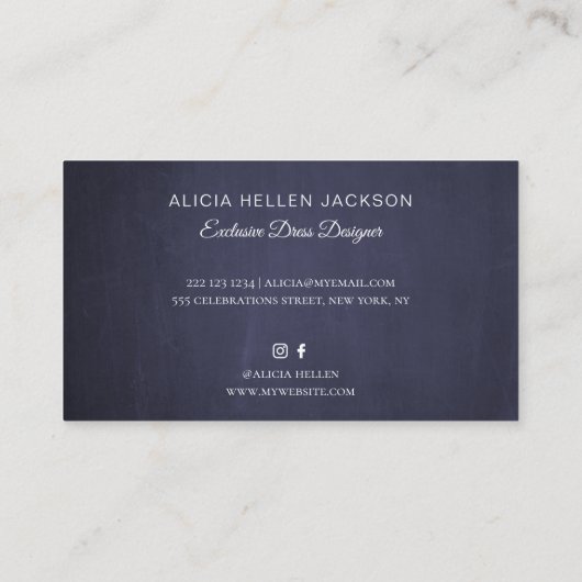 シーメストレスラグジュアリーダイヤモンドドレスファッションデザイナー 名刺 (裏面)