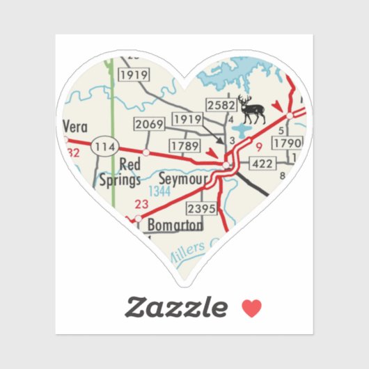 シーモアテキサス州の地図 シール (シート)