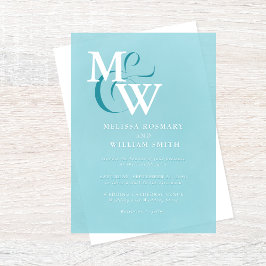 シーモダングラスモノグラム結婚ズ アクリル招待状