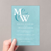 シーモダングラスモノグラム結婚ズ アクリル招待状 (インサイチュ (ポータブル))