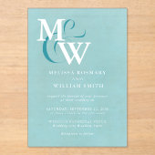 シーモダングラスモノグラム結婚ズ アクリル招待状 (正面)