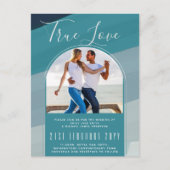 シーモダングラス海ピーコックブルーティール（緑がかった色）結婚ズ ポストカード (正面)