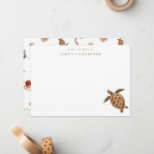 シーモダンタパーソナライズされたメ ノートカード (正面/裏面インサイチュ)