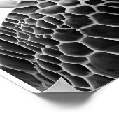 シーモダンタートルポートレート白黒 ポスター (角)