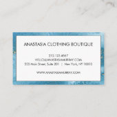 シーモダンブルーと金ゴールドグリッターミニマリストラグジュアリー 名刺 (裏面)