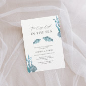 シーモノグラム婚約パーティの2つの小さな魚 招待状