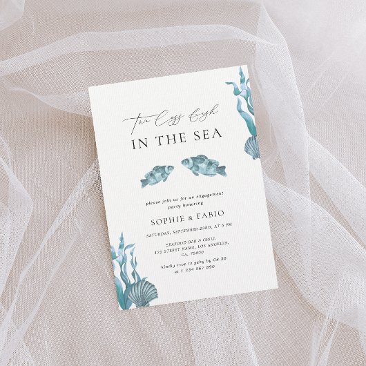 シーモノグラム婚約パーティの2つの小さな魚 招待状
