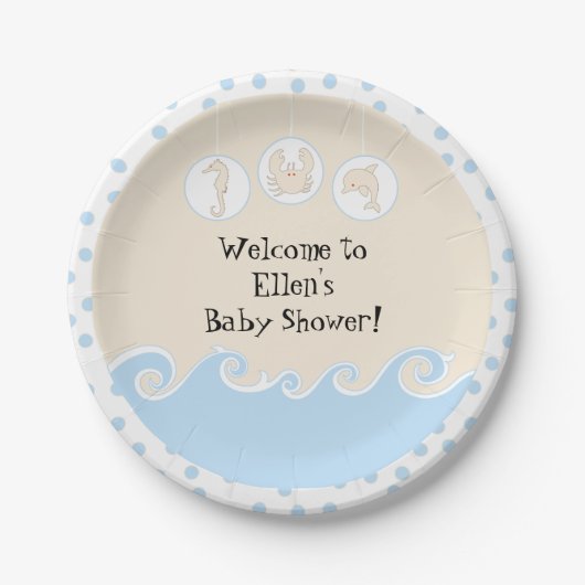 シーモバイルブルー紙プレート ペーパープレート (正面)