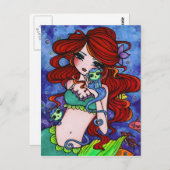 シーモンキーマーメイドファンタジーマリンアートポストカード ポストカード (正面/裏面)
