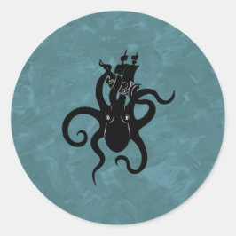 シーモンスターブルーとブラッククラーケン ラウンドシール