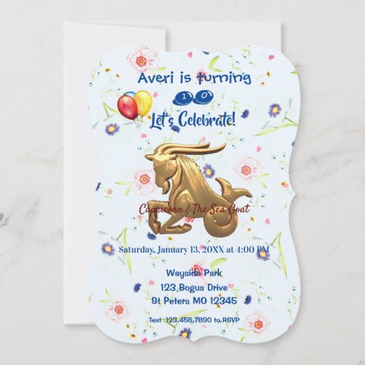 シーヤギ/12月22日～1月19日バースデーパーティー 招待状 (正面)