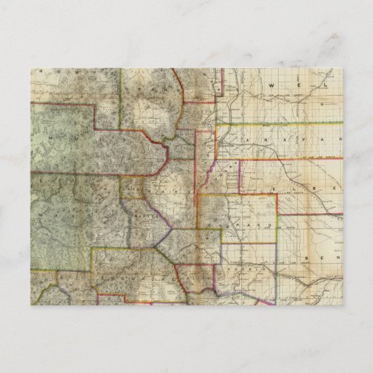 シーヤーのコロラド州の新しい地図 ポストカード (正面)