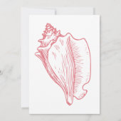 シーユーすぐにベビーシックなピンクのシーシェルベビーシャワー 招待状 (裏面)