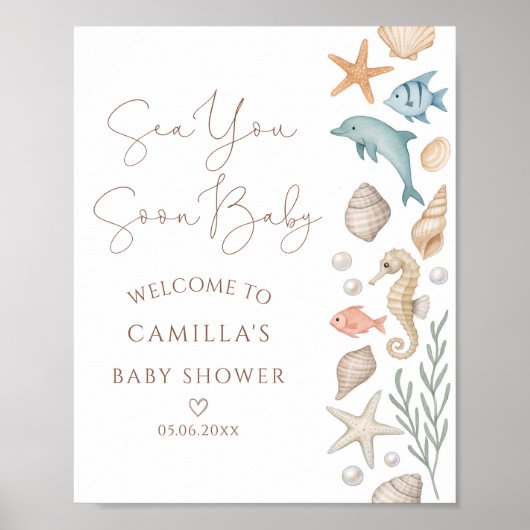 シーユーすぐにベビー沿岸赤ちゃんシャワー歓迎 ポスター (正面)