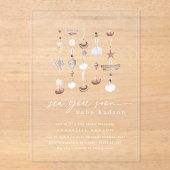 シーユーすぐにボホビーチベビーシャワー アクリル招待状 (正面)