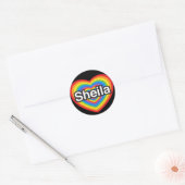 シーラが大好き。シーラ君が大好き。ハート ラウンドシール (封筒)