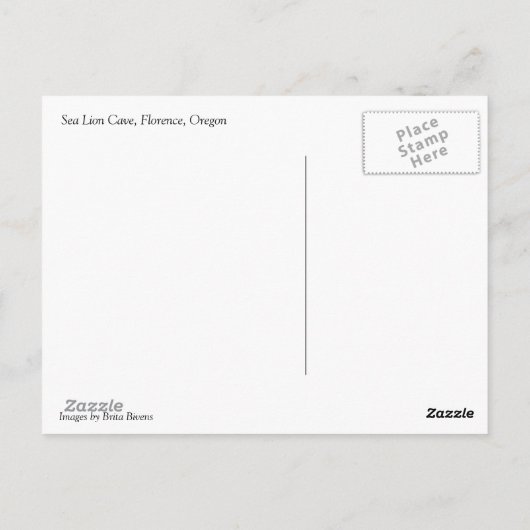 シーライオンの洞窟、または ポストカード (裏面)