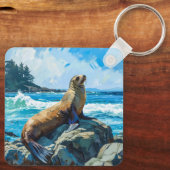 シーライオンイラストレーション キーホルダー (裏面)