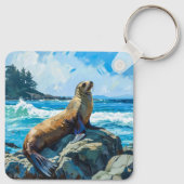 シーライオンイラストレーション キーホルダー (裏面)