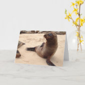 シーライオングリーティ空白のングカード カード (黄色い花)