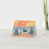 シーライオンズサンライズスケッチ 空白の サンキューカード (正面)