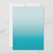 シーライオンズティール(緑がかった色)ブルーモダン結婚式招待状 招待状 (裏面)