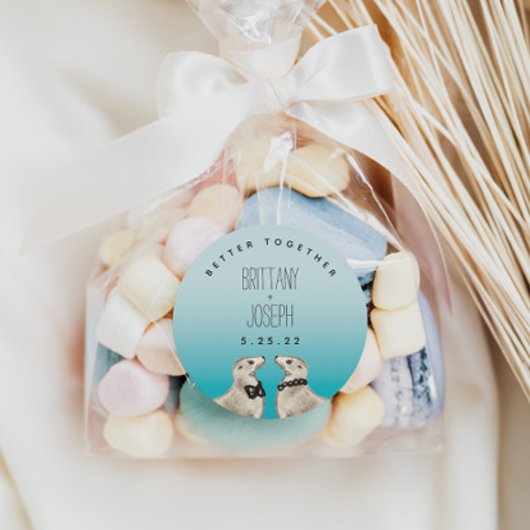 シーライオンズティール（緑がかった色）ブルー結婚ズ ラウンドシール