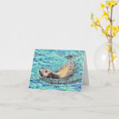 シーライオ絵画ン カード (黄色い花)