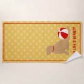 シーライフの美しいレトリバーイエロービーチタオル ビーチタオル (正面)