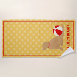 シーライフの美しいレトリバーイエロービーチタオル ビーチタオル