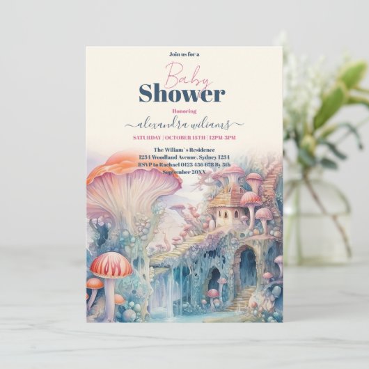 シーライフの赤ちゃんシャワーの下で 招待状 (スタンド正面)