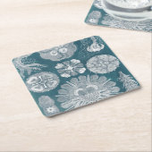 シーライフの青写真IV スクエアペーパーコースター (アングル)