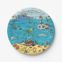 シーライフをテーマにした紙プレート ペーパープレート