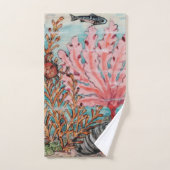 シーライフカニタコシェルサンゴ海ビーチ バスタオルセット (ハンドタオル)