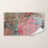 シーライフカニタコシェルサンゴ海ビーチ バスタオルセット (ハンドタオル)