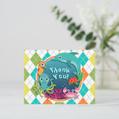 シーライフカラフルオンアーガイル;ベビーシャワー ポストカード (スタンド正面)