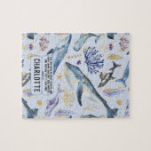 シーライフクジラキリスト教のバイブル聖句の名前ギフト ジグソーパズル (横)