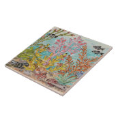 シーライフシェルミットカニ魚サンゴ海壁画Pc.#7 タイル (側面)