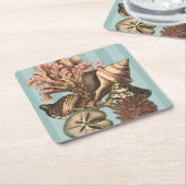 シーライフシルエット スクエアペーパーコースター (アングル)