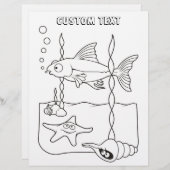 シーライフシーンのカラーリングブックページ (正面/裏面)