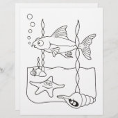 シーライフシーンのカラーリングブックページ (正面/裏面)