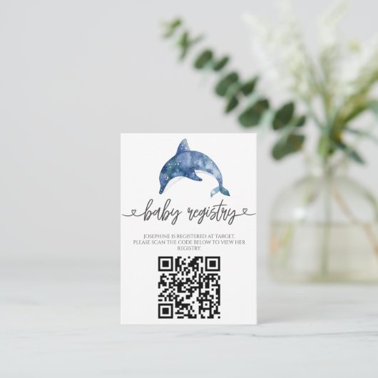 シーライフドルフィンのベビーシャワー エンクロージャーカード (スタンド正面)