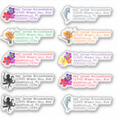 シーライフフラワーシェイプ差出人住所シール シール (正面)