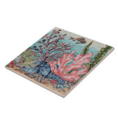 シーライフブルーロブスターピンクコーラルビーチムラルPc.#4 タイル (側面)