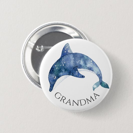 シーライフベイビーシャワーボタンおばあちゃん 缶バッジ (正面&裏面)