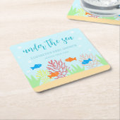 シーライフベイビーシャワー スクエアペーパーコースター (アングル)