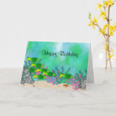 シーライフラージフォント誕生日カード カード (黄色い花)