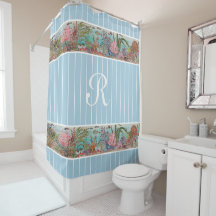 シーライフヴィンテージブルー海フィッシュサンゴモノグラム